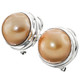 9/16" 925 Silver Gold Mabe Pearl Omega Post Earrings
