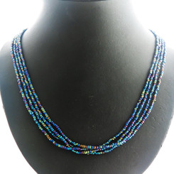Glass Seed Beads us 23" Peacock Necklace