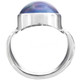 Blue Mabe Cultured Pearl Handmade Hammered 925 Sterling Silver Ring