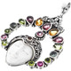 925 Silver Tourmaline Peridot Bison Bone Goddess Pendant