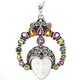 925 Silver Tourmaline Peridot Bison Bone Goddess Pendant
