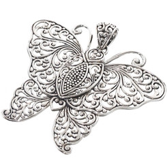 2 5/16" 925 Sterling Silver Butterfly us Pendant