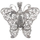2 5/16" 925 Sterling Silver Butterfly us Pendant