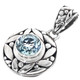 1 1/8" 925 Sterling Silver Blue Topaz Oval us Pendant