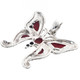 1 1/4" 925 Sterling Silver Red Coral Butterfly us Pendant