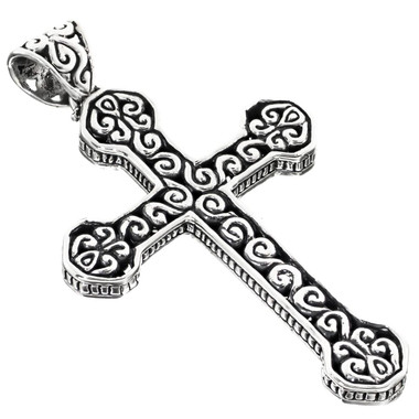 2 3/16" 925 Sterling Silver Cross us Pendant
