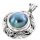 1 1/8" 925 Sterling Silver Blue Mabe Pearl us Pendant