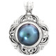 1 1/8" 925 Sterling Silver Blue Mabe Pearl us Pendant