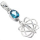 1 1/4" 925 Sterling Silver Swiss Blue Topaz us Pendant