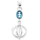 1 1/4" 925 Sterling Silver Swiss Blue Topaz us Pendant
