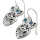3/4" 925 Silver Blue Topaz Owl French Wires Earrings