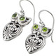 3/4" 925 Sterling Silver Peridot Owl French Wires Earrings