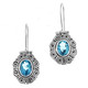 11/16" 925 Silver Swiss Blue Topaz French Wires Earrings