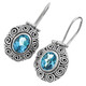 11/16" 925 Silver Swiss Blue Topaz French Wires Earrings