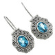 11/16" 925 Silver Swiss Blue Topaz French Wires Earrings