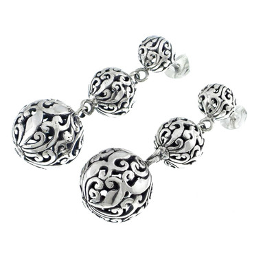 1 9/16" 925 Sterling Silver Drop Post Earrings