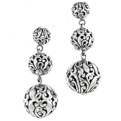 1 9/16" 925 Sterling Silver Drop Post Earrings