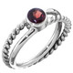 925 Sterling Silver Red Garnet Stacking Ring