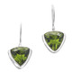 9/16" 925 Silver Peridot Trillion French Wires Earrings