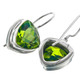 9/16" 925 Silver Peridot Trillion French Wires Earrings