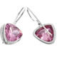 Big 12mm Trillion Pink CZ 925 Sterling Silver Earrings, 9/16"