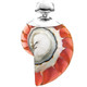 2 11/16" 925 Sterling Silver Nautilus Shell Orange Pendant