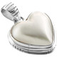 1 1/8" 925 Silver White Mabe Pearl Heart us Pendant