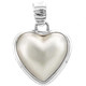 1 1/8" 925 Silver White Mabe Pearl Heart us Pendant