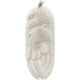 Totem Eagle Bear Buffalo Bone Hand Carving 925 Sterling Silver Pendant, 3 1/4"
