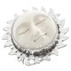 Hand Carving Sun Goddess Bison Bone 925 Sterling Silver Ring