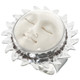 Hand Carving Sun Goddess Bison Bone 925 Sterling Silver Ring