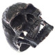 Mens Masonic Open Jaw Skull Dark Patina 925 Sterling Silver Biker Ring, US 8-13