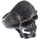 Mens Masonic Open Jaw Skull Dark Patina 925 Sterling Silver Biker Ring, US 8-13
