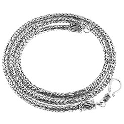 3mm Tulang Naga Bali Handmade Snake Chain 925 Sterling Silver Necklace 16-30"