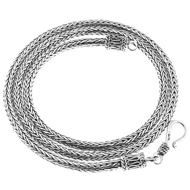 3mm Tulang Naga Bali Handmade Snake Chain 925 Sterling Silver Necklace 16-30"