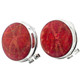 13/16" 925 Sterling Silver Red Coral French Omega Earrings