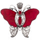 2 5/16" 925 Silver Red Sponge Coral Butterfly us Pendant