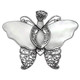 2 5/16" 925 Silver White Mother Of Pearl Butterfly Pendant