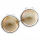 11/16" 925 Silver Gold Mabe Pearl Omega Post Earrings