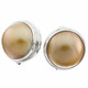 11/16" 925 Silver Gold Mabe Pearl Omega Post Earrings