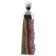 Amethyst Crystal Geode Slice 925 Sterling Silver Pendant, 2"