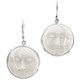 13/16" 925 Silver Bison Bone Moon Sun Eye French Earrings
