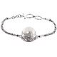 925 Silver Mabe Pearl Byzantine 7 1/2" White Chain Bracelet