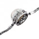 925 Silver Mabe Pearl Byzantine 7 1/2" White Chain Bracelet