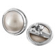 11/16" 925 Sterling Silver White Mabe Pearl Post Earrings