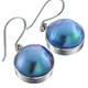 5/8" 925 Silver Blue Mabe Pearl Iridescent French Earrings