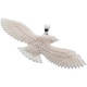 3 1/4" 925 Silver Bison Bone Carving Eagle us Pendant