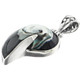 925 Sterling Silver Genuine Nautilus Shell Black Pendant, 1 3/4" 