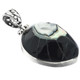 925 Sterling Silver Genuine Nautilus Shell Black Pendant, 1 3/4" 