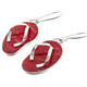 7/8" 925 Silver Genuine Red Coral French Wires Earrings